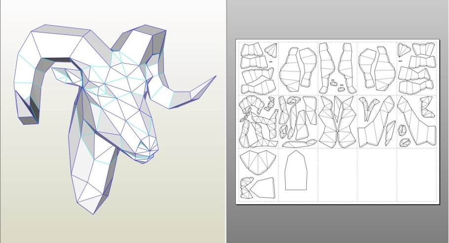 Полигональный Алмаз сбоку развертка