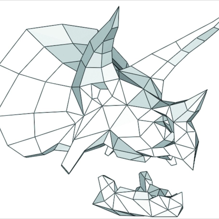 Полигональный динозавр бесплатные развертки