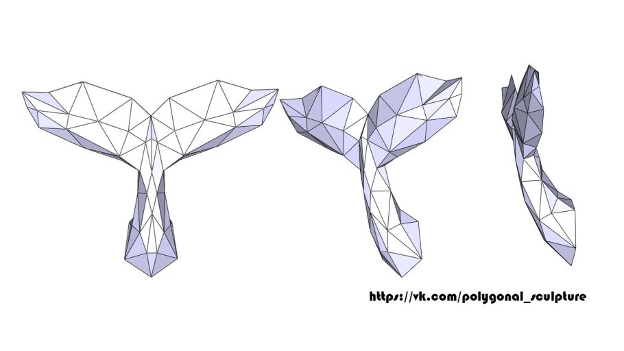 Паперкрафт хвост кита