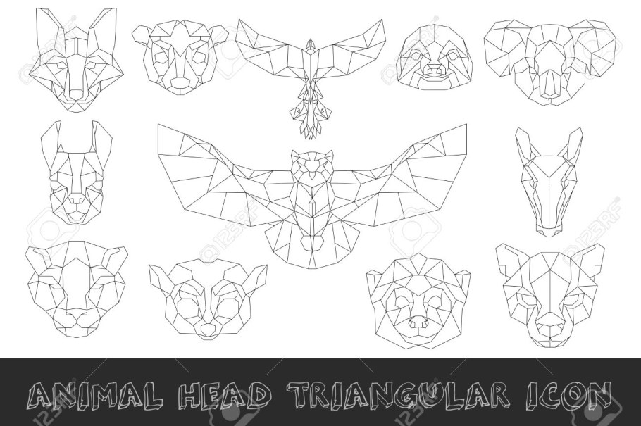 Чертежи треугольные животных