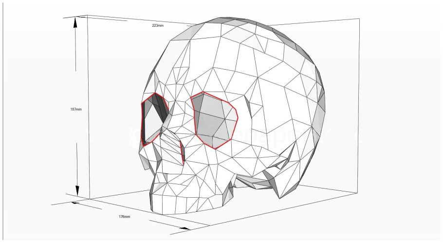 Полигональные фигуры схемы череп