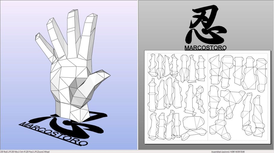 Развертка руки