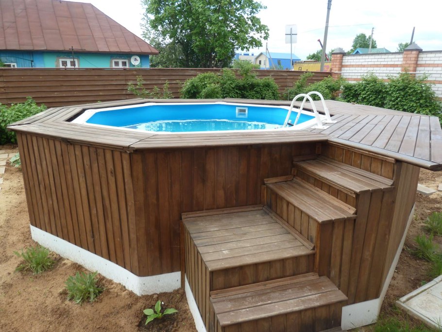 Отделка каркасного бассейна