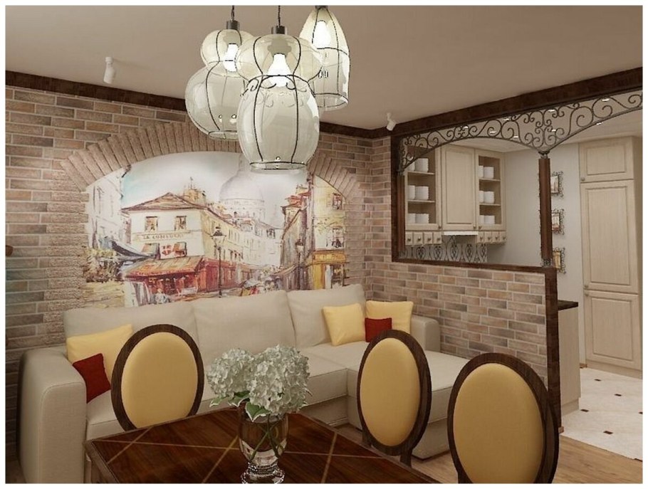 Декоративный кирпич и фреска