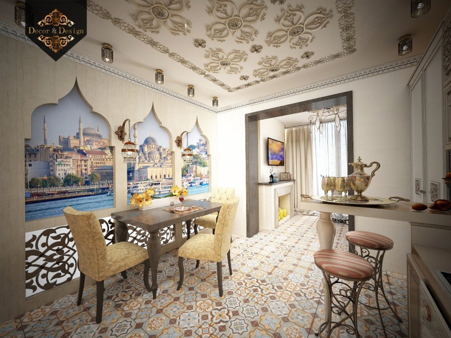 Affresco фрески в интерьере кухни