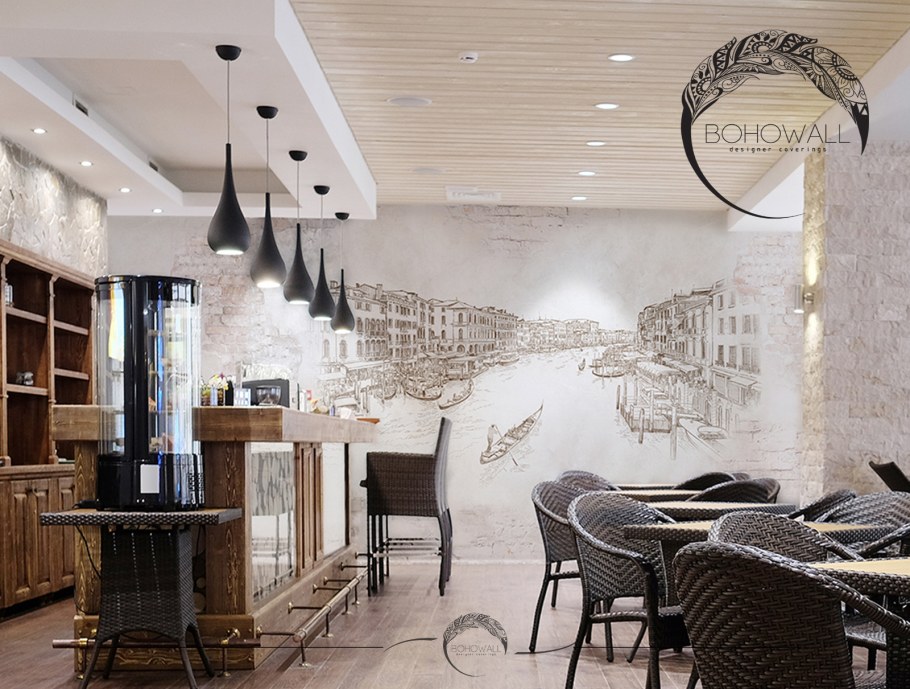 Фрески в интерьере кафе