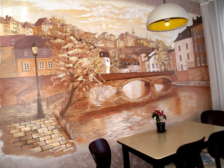 Фотообои в стиле уличного кафе