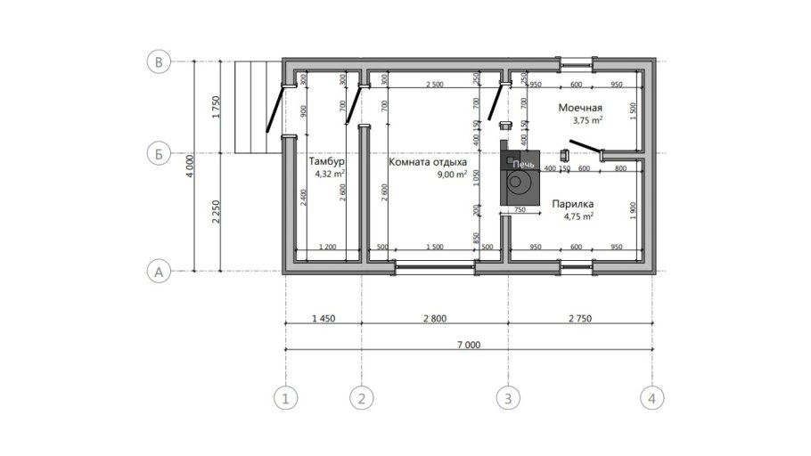 Баня 3х8 планировка