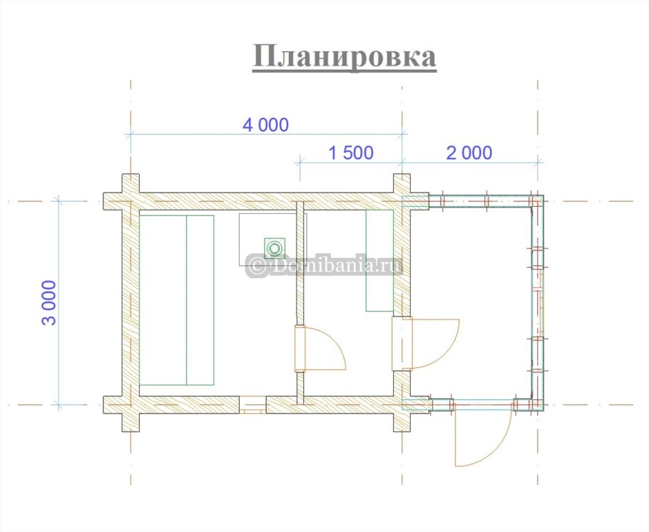Баня 3х9 планировка