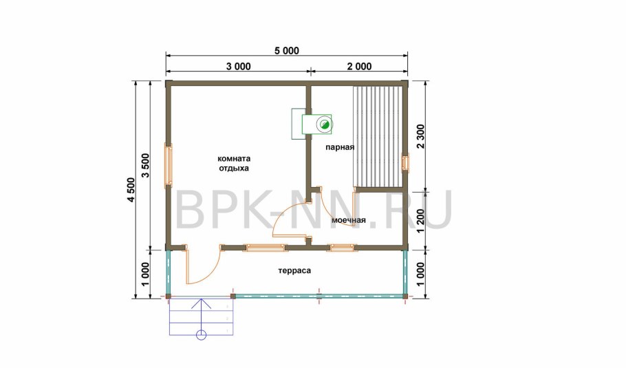 Бани из бруса 3,5 х4 планировка