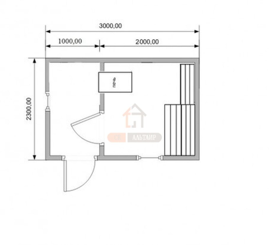 Баня 3 на 4 планировка