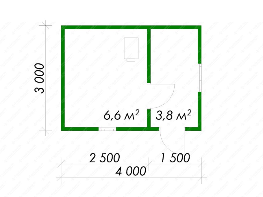 Каркасная баня 3х4 планировка