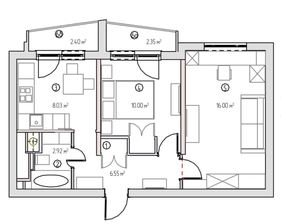 Планировка пик двушка распашонка 69 м2