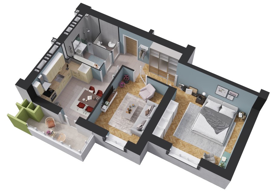 План перепланировки однокомнатной хрущевки 30 кв.м