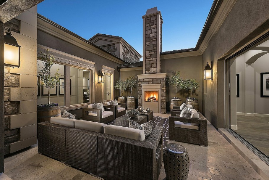 Одноэтажный дом с внутренним двориком