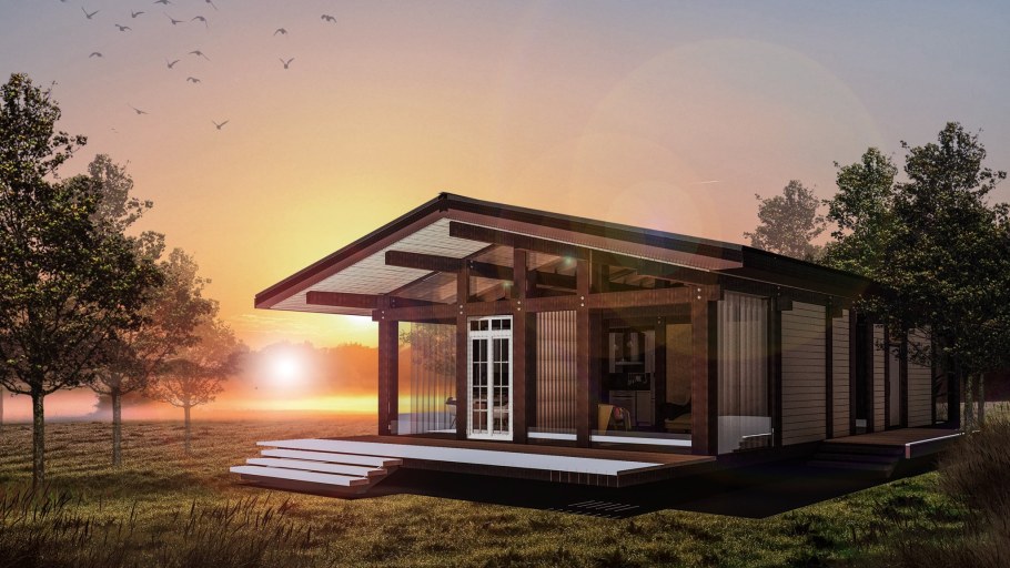 Одноэтажный фахверковый дом Восход 90