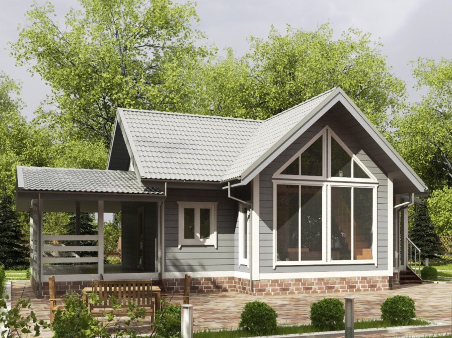 Дом из бруса проекты Скандинавия 130м2