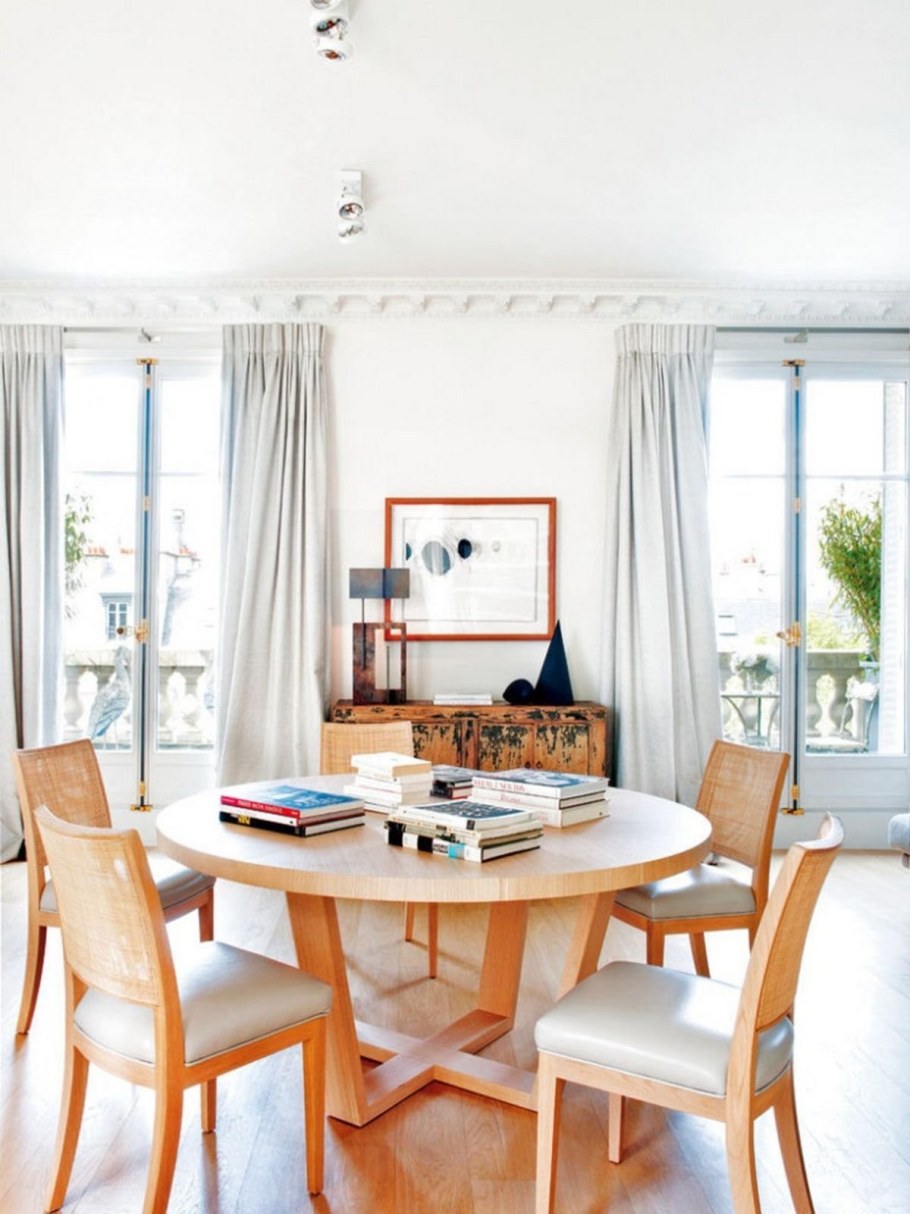 Кухня гостиная с круглым столом