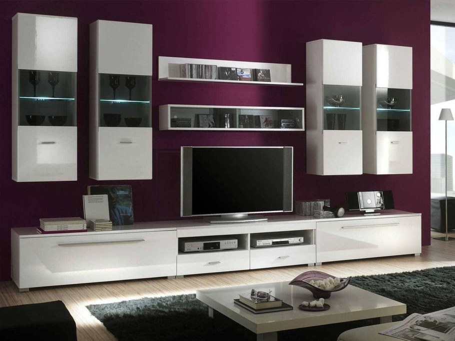 Гостиная "Домино" белый глянец