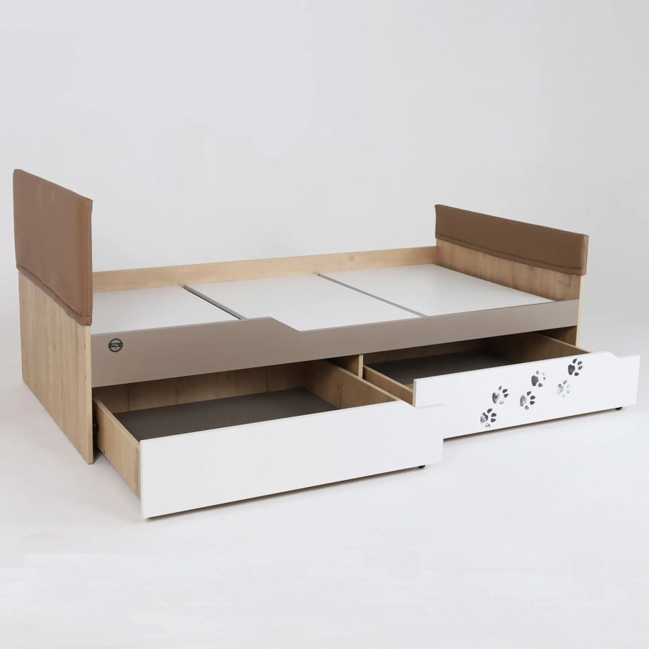 Кровать с мягкими спинками хаски