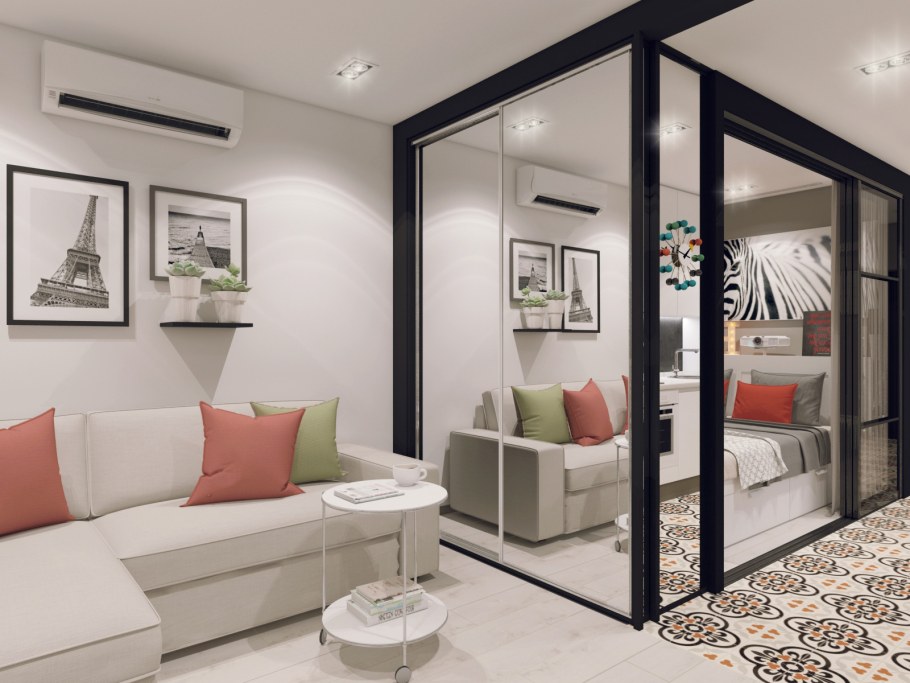 Планировка однушки студии 30 м кв