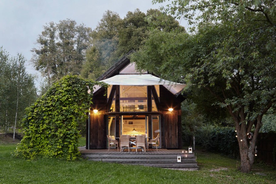 Дачный домик в стиле лофт снаружи