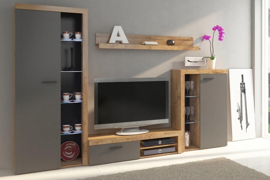 Стенка Монтана крафт серый