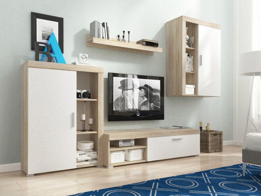 Стенка в гостиную в современном стиле со шкафом