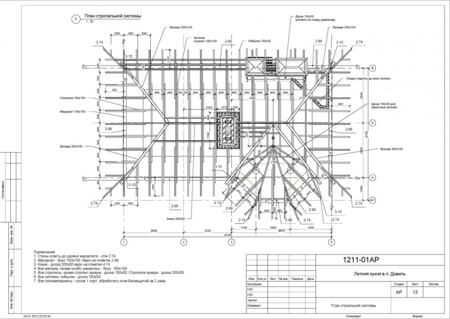 План обрешетки