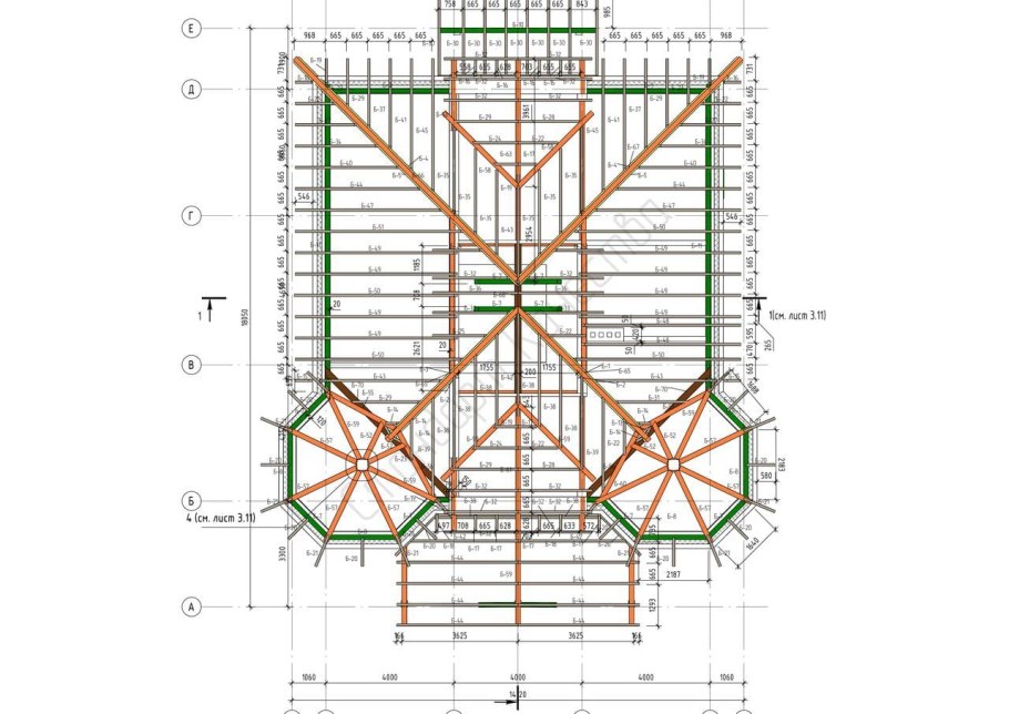 Схема установки стропил четырехскатной крыши