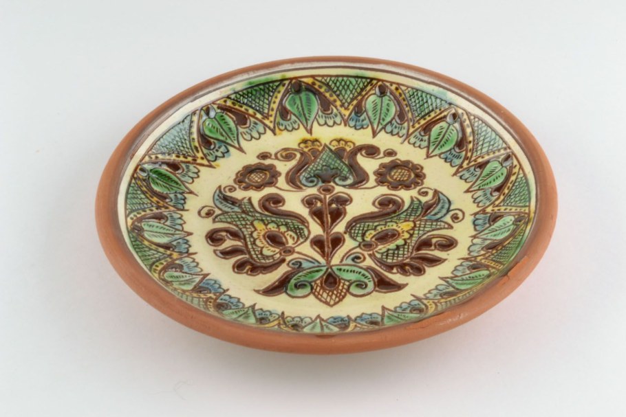 Тарелка глиняная Расписная