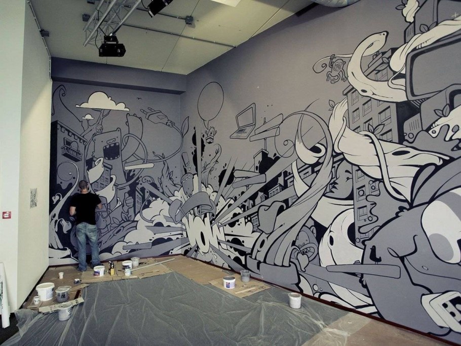 Комната в стиле стрит арт