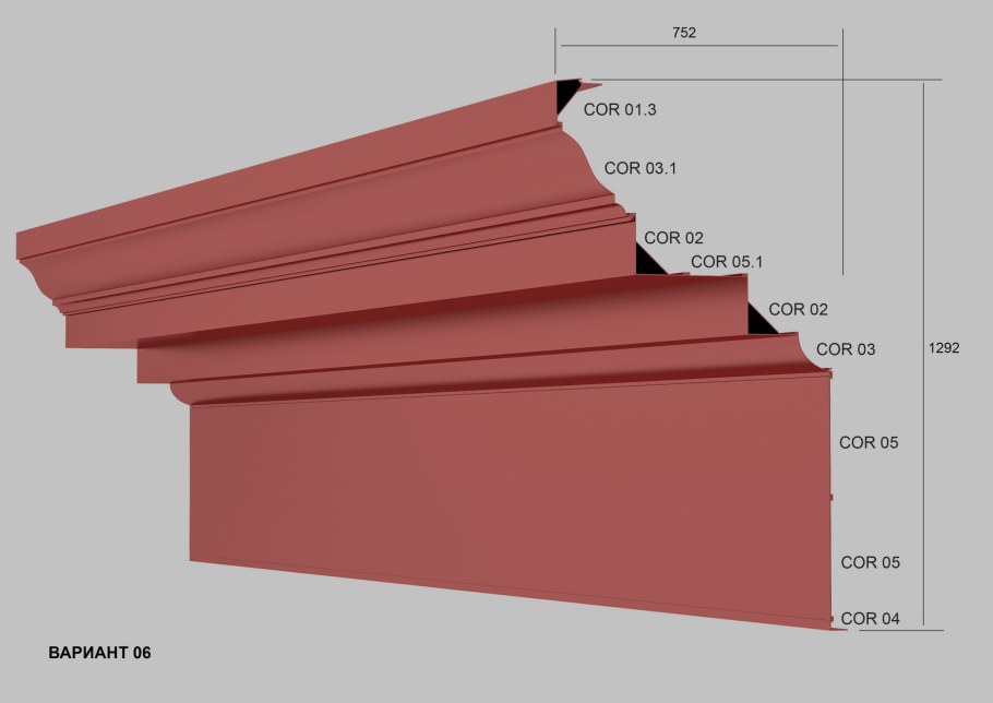Узел свеса кровли керамической черепицы