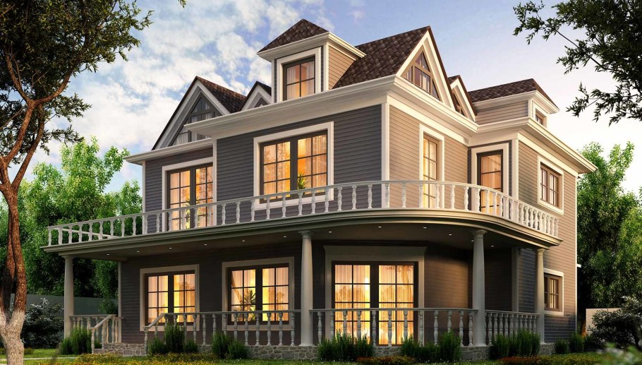 Современные фасады коттеджей