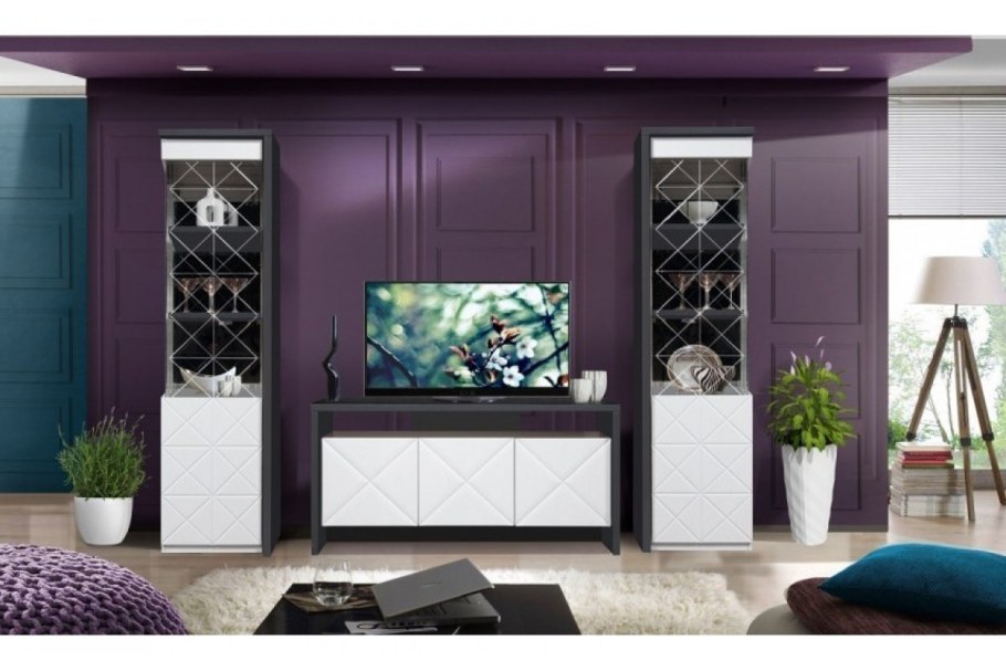 Анрекс Монако шкаф с витриной 1v2d1s