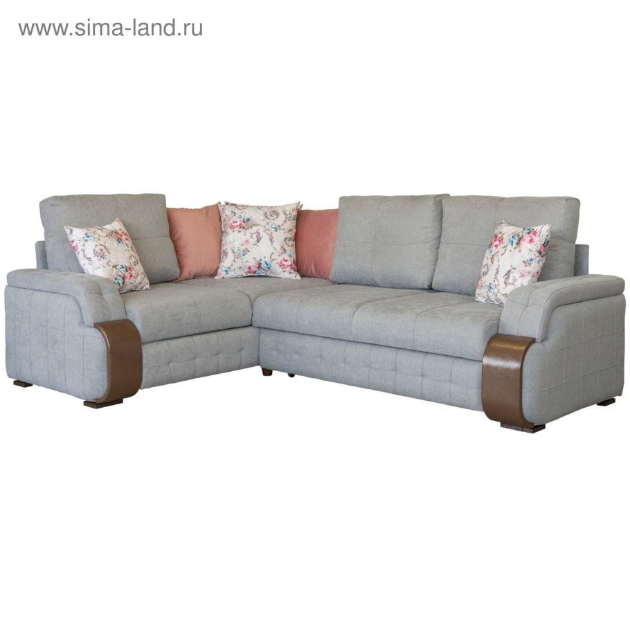 Угловой диван Николь (рогожка серый бежевый)