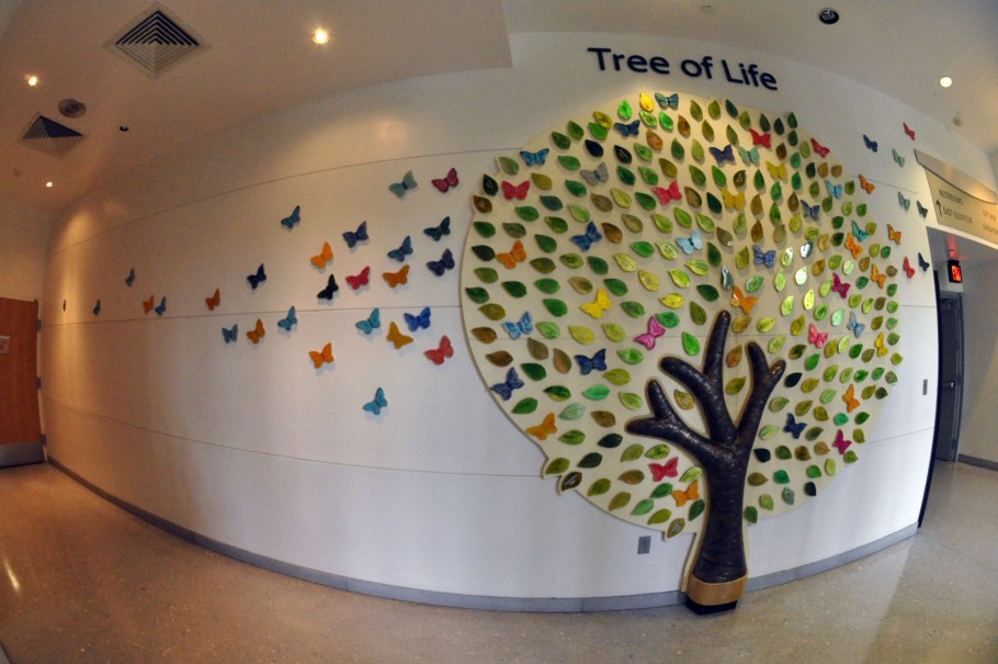 Декор стен в фойе школы