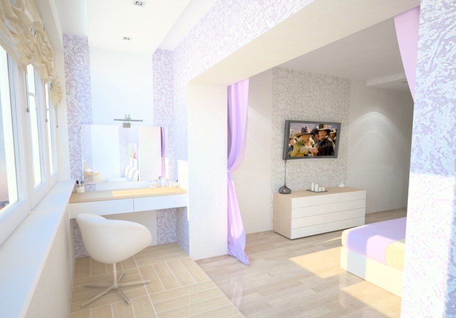 Спальня совмещенная с балконом