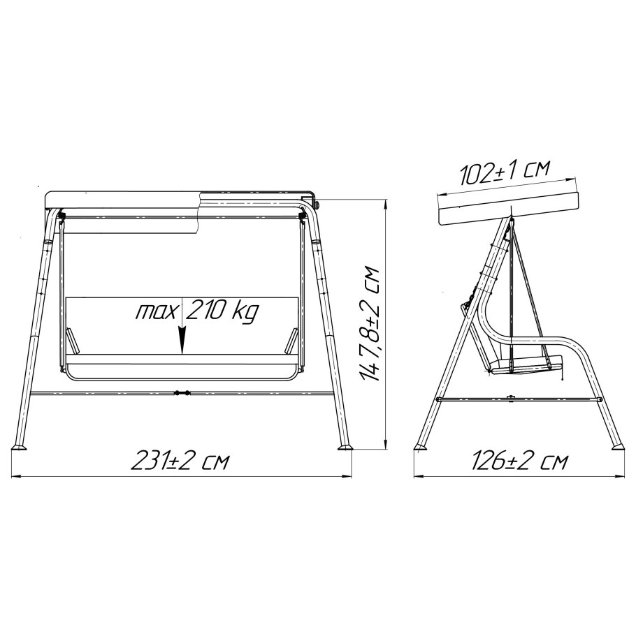 Качель подвесная на цепях