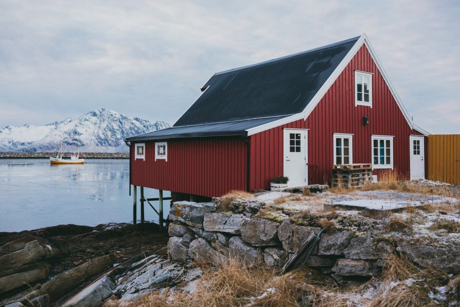 Лофотенские острова Норвегия домики