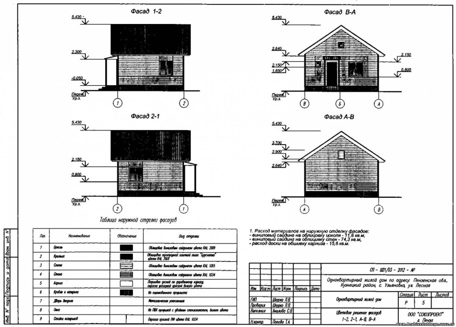 Проект одноквартирного жилого дома