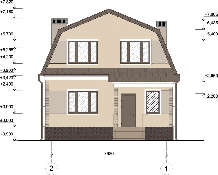 Блокированный дом план фасад