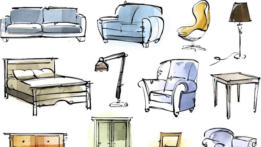 Предмет мебели рисовать