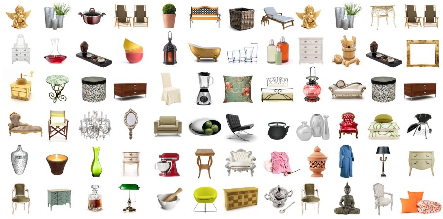 Предметы интерьера для коллажа