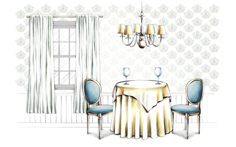 Интерьер на белом фоне