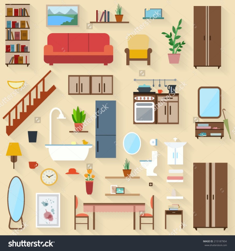 Аппликация комната с мебелью