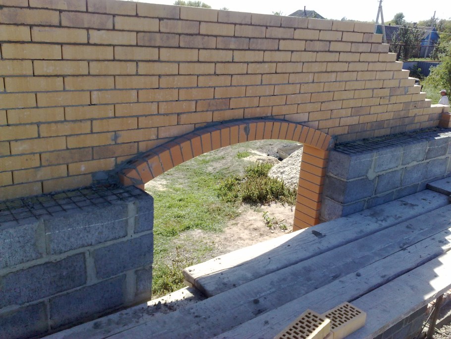 Кирпичная луковая перемычка