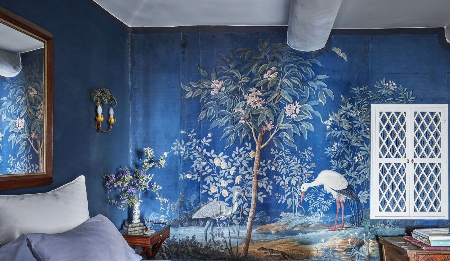 Шинуазри голубой белый золотой