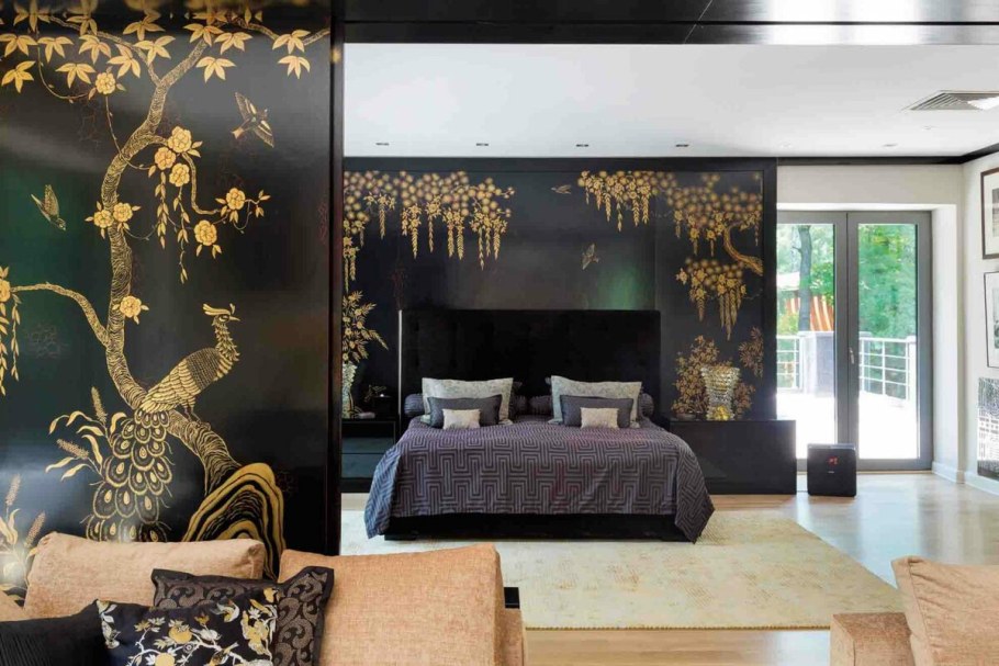 Шинуазри в интерьере спальни