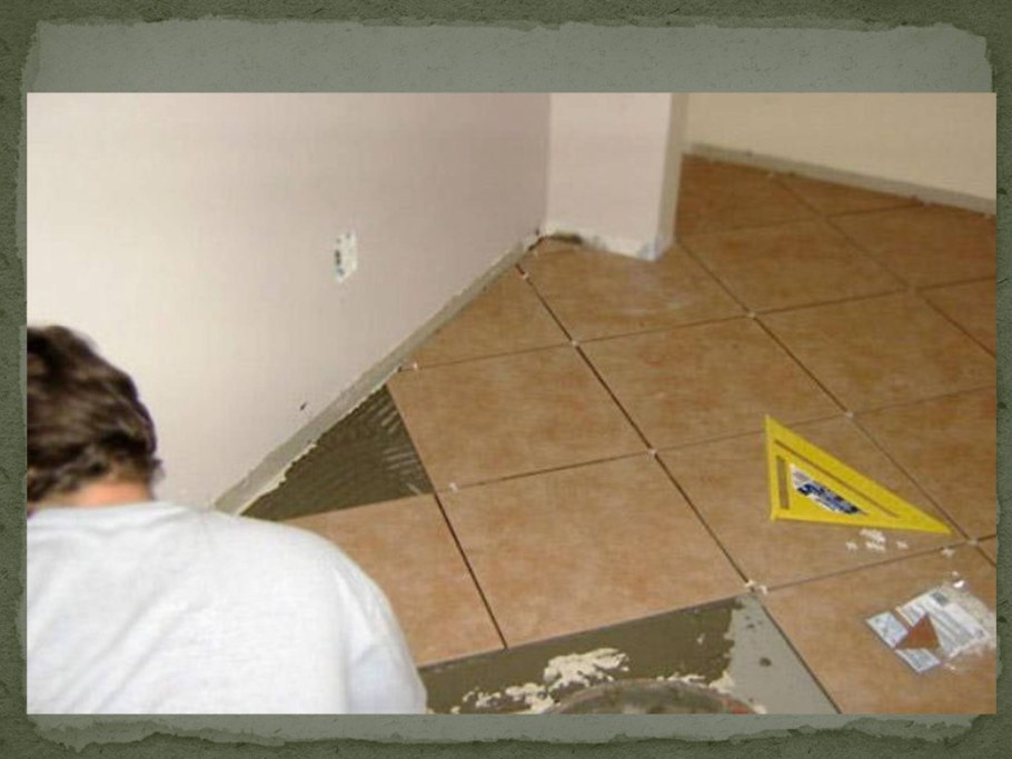 Укладка плитки под углом на пол